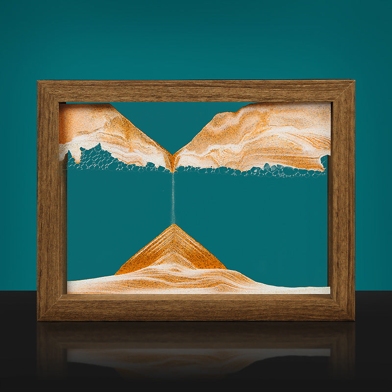 Creative Quicksand Painting Hourglass Ornament Unpacking Home Desktop Decoration 3D