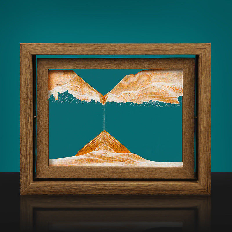 Creative Quicksand Painting Hourglass Ornament Unpacking Home Desktop Decoration 3D