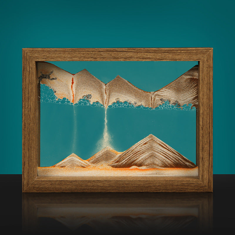 Creative Quicksand Painting Hourglass Ornament Unpacking Home Desktop Decoration 3D