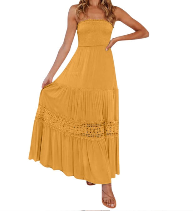 Summer Bohemian Strapless Waist-Cinching Maxi Dress (Buy 2 Free Shipping)