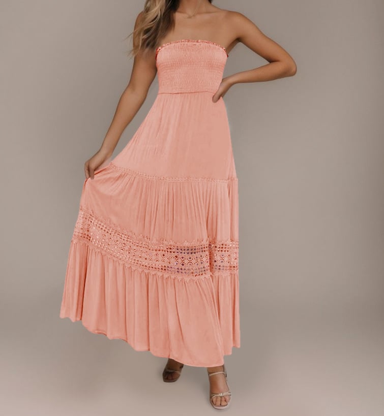 Summer Bohemian Strapless Waist-Cinching Maxi Dress (Buy 2 Free Shipping)