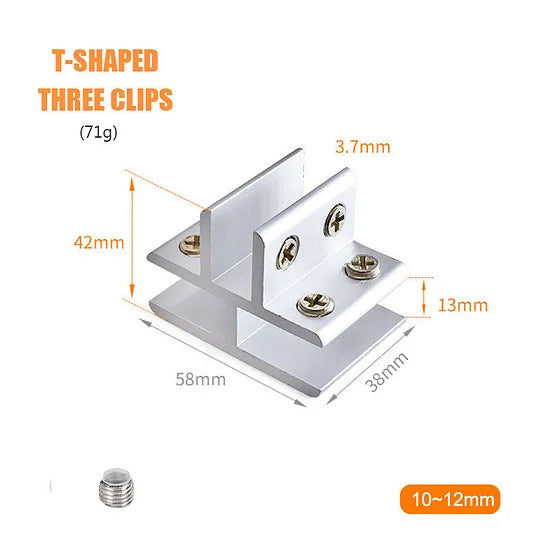 Space Aluminum Glass Clip