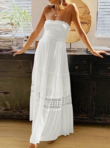Summer Bohemian Strapless Waist-Cinching Maxi Dress (Buy 2 Free Shipping)