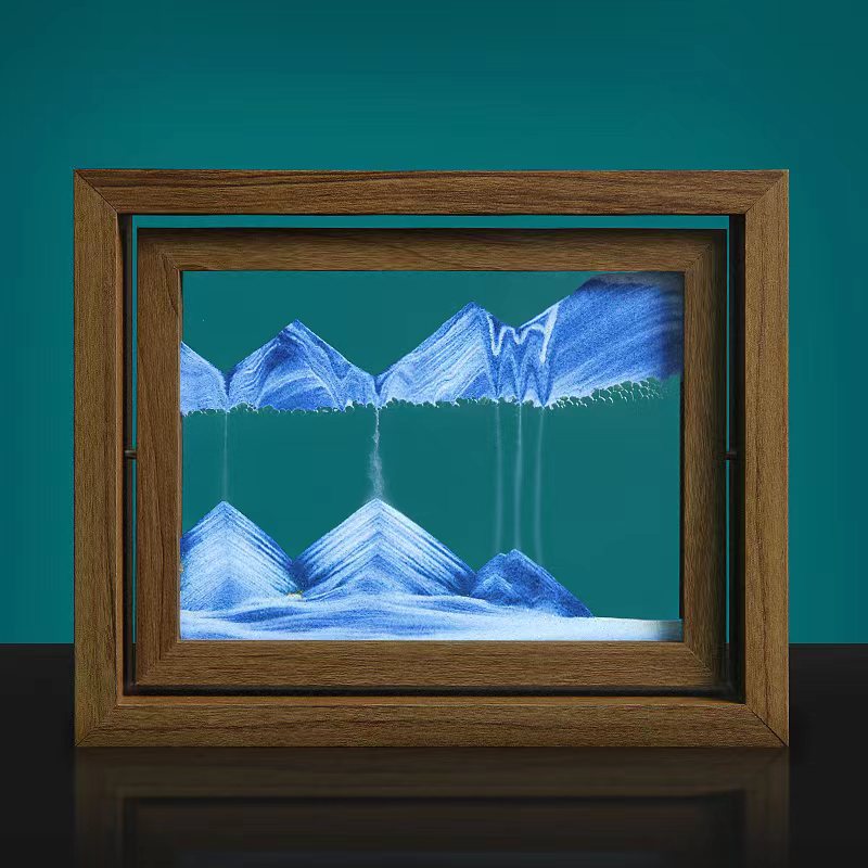 Creative Quicksand Painting Hourglass Ornament Unpacking Home Desktop Decoration 3D