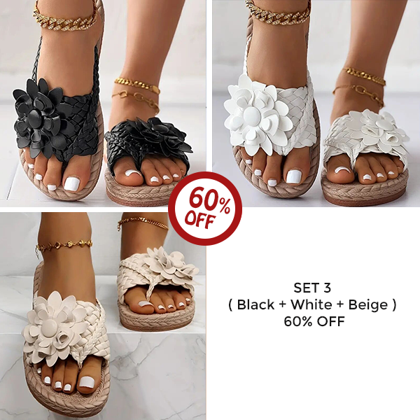 🔥Last Day 60% OFF🔥Women's orthopedic Flower Flat Flip Flops