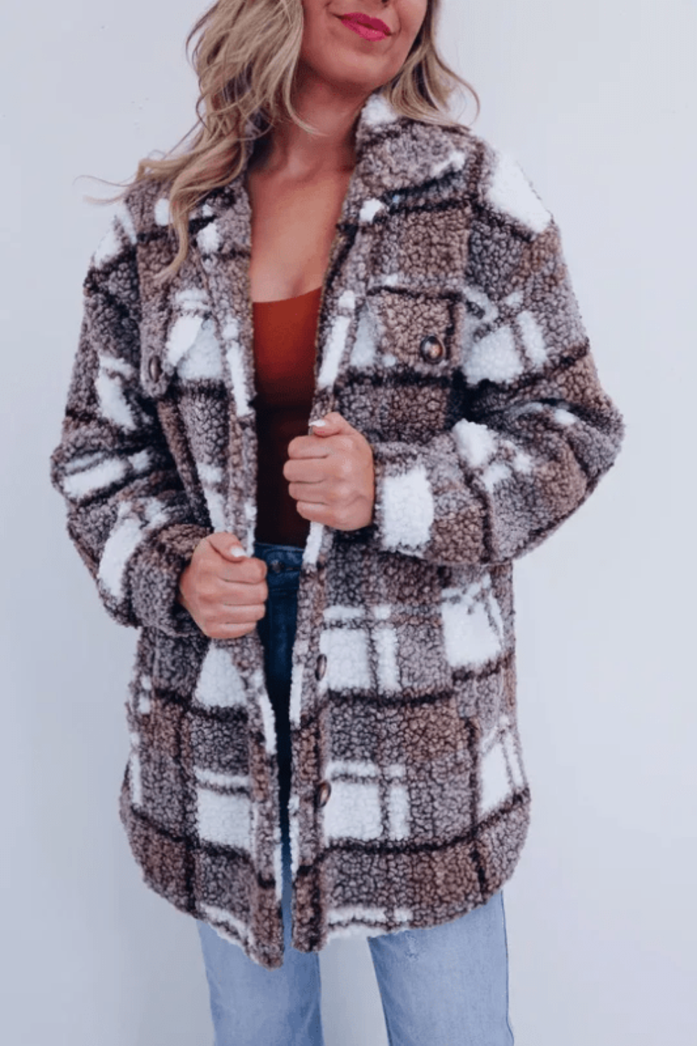 Women's New Teddy Plaid Wool Jacket(Buy 2 Free Shipping)