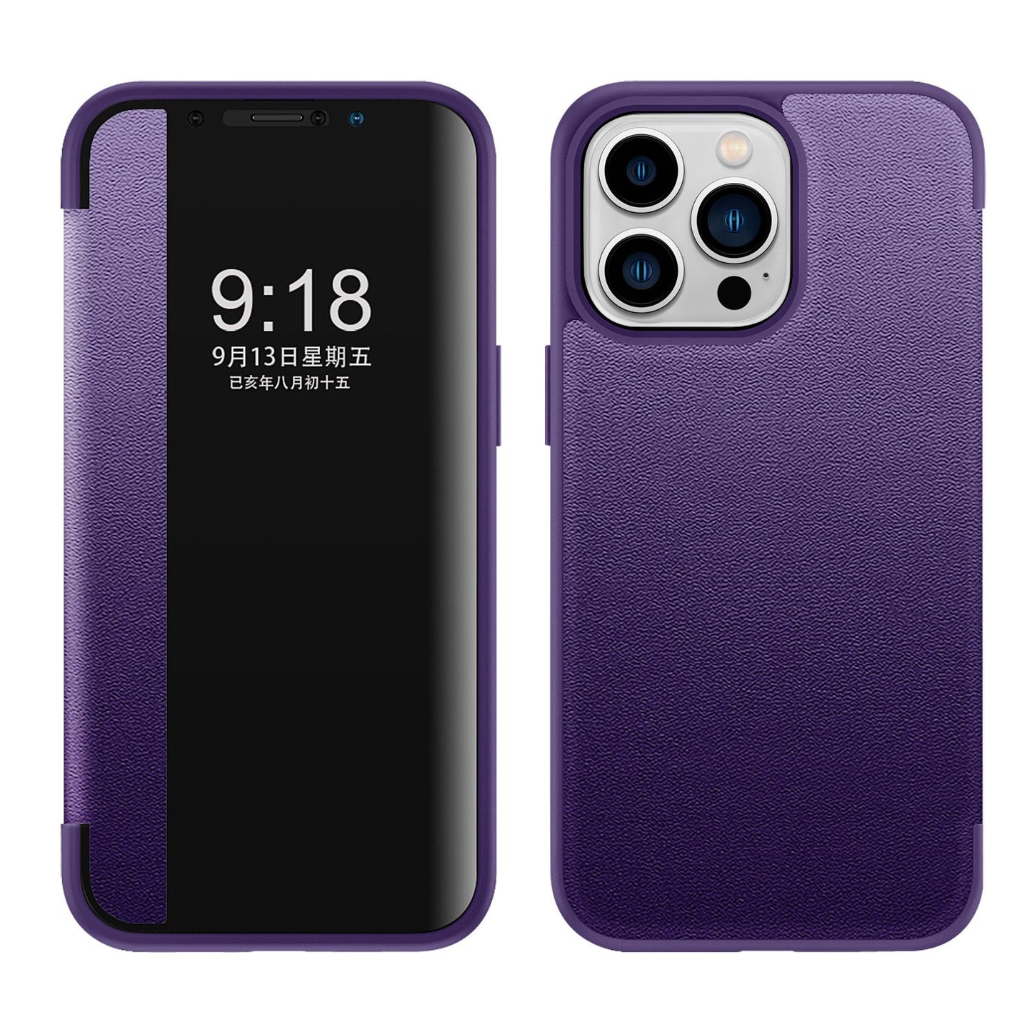 Business Series View Window Flip Folio Leather Case Cover