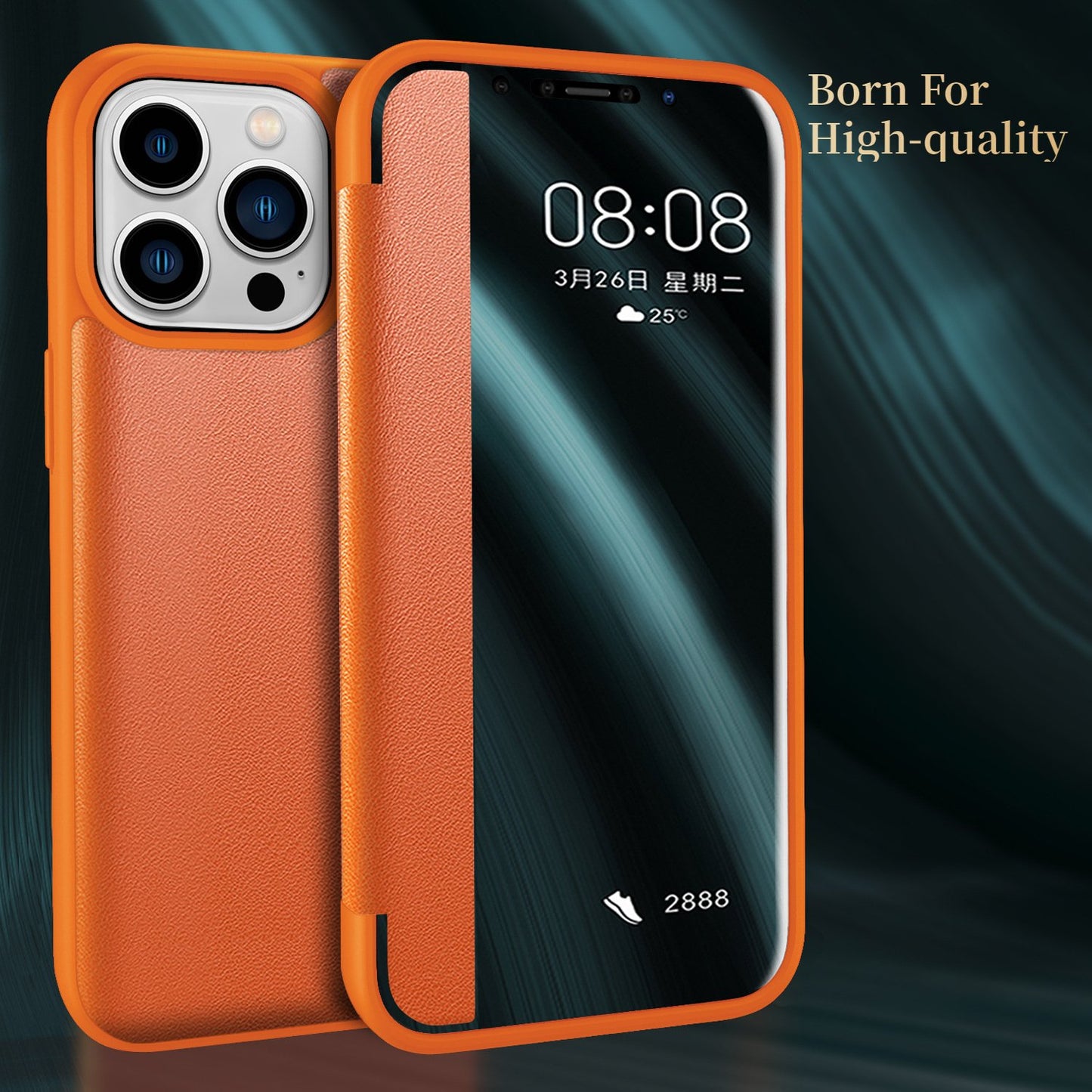 Business Series View Window Flip Folio Leather Case Cover