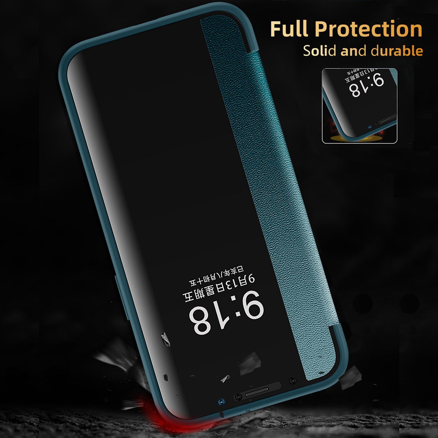 Business Series View Window Flip Folio Leather Case Cover