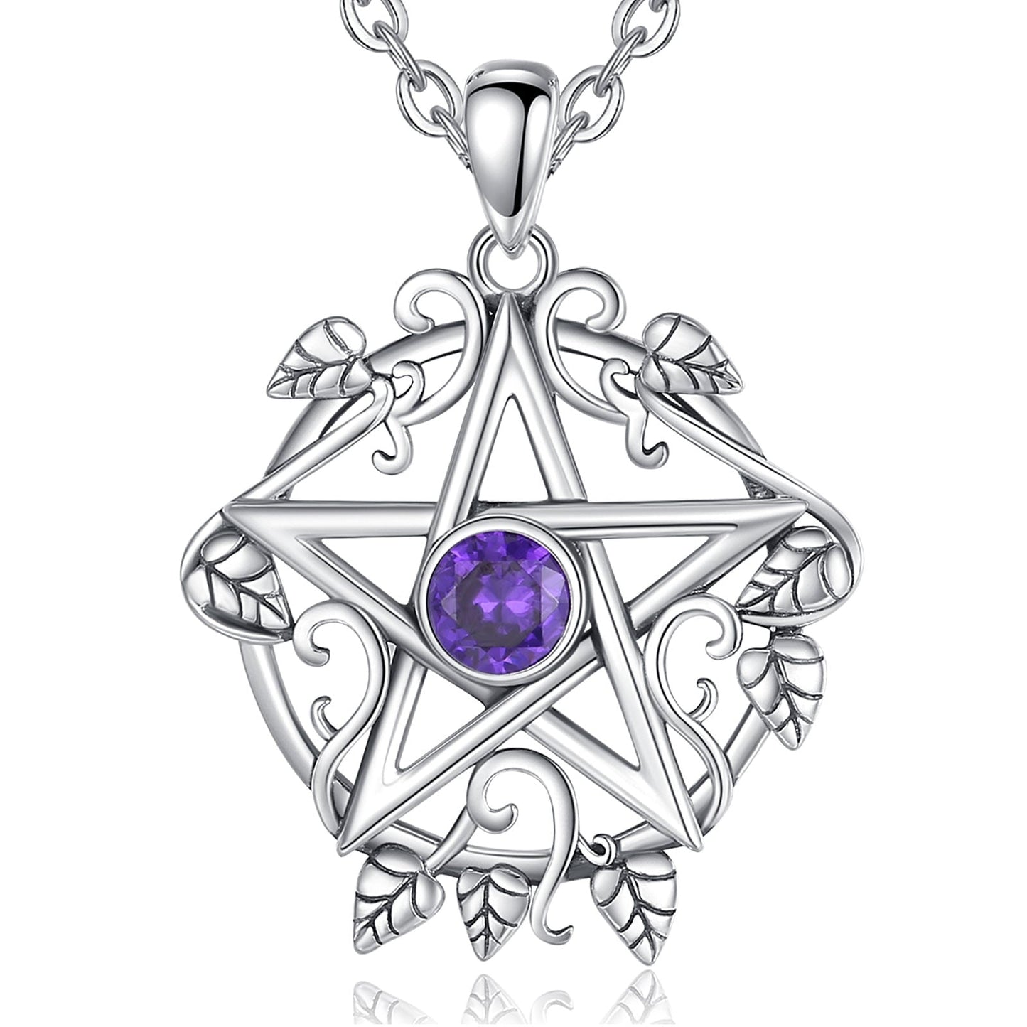 Wicca Pentagram Necklace Witchcraft Pentacle Necklace