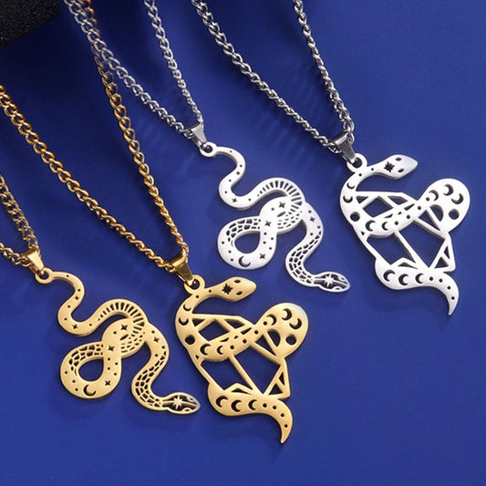 Gothic Snake Necklace Witchy Jewelry
