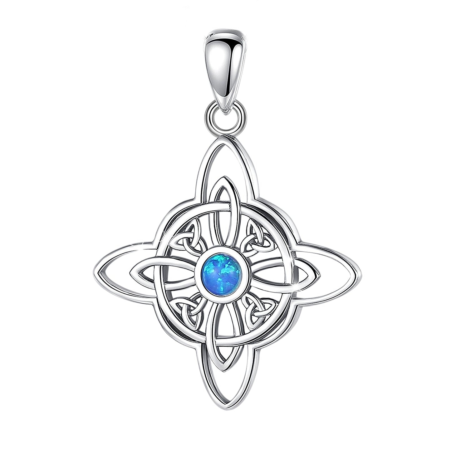 Witchcraft Celtic Knot Necklace Opal Wicca Amulet Necklace