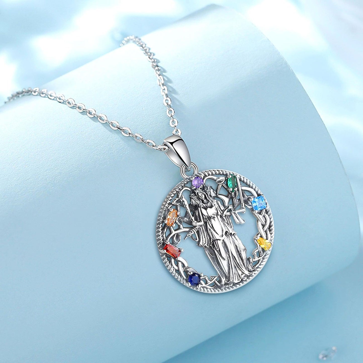 Triple Moon Goddess Pagan Necklace Hecate Amulet Jewelry