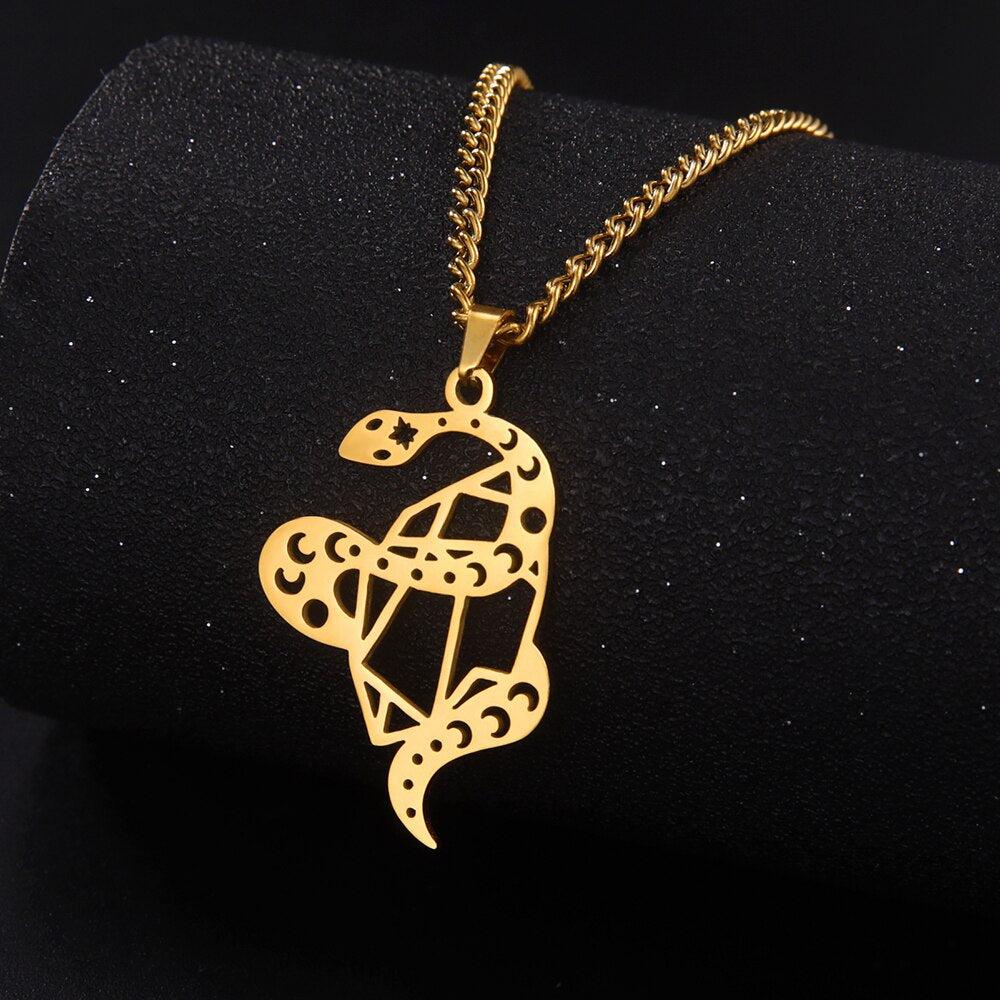 Gothic Snake Necklace Witchy Jewelry