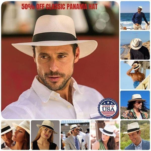 🎁Last Day Promotion🔥--🌿Classic Panama Hat-Handmade In Ecuador