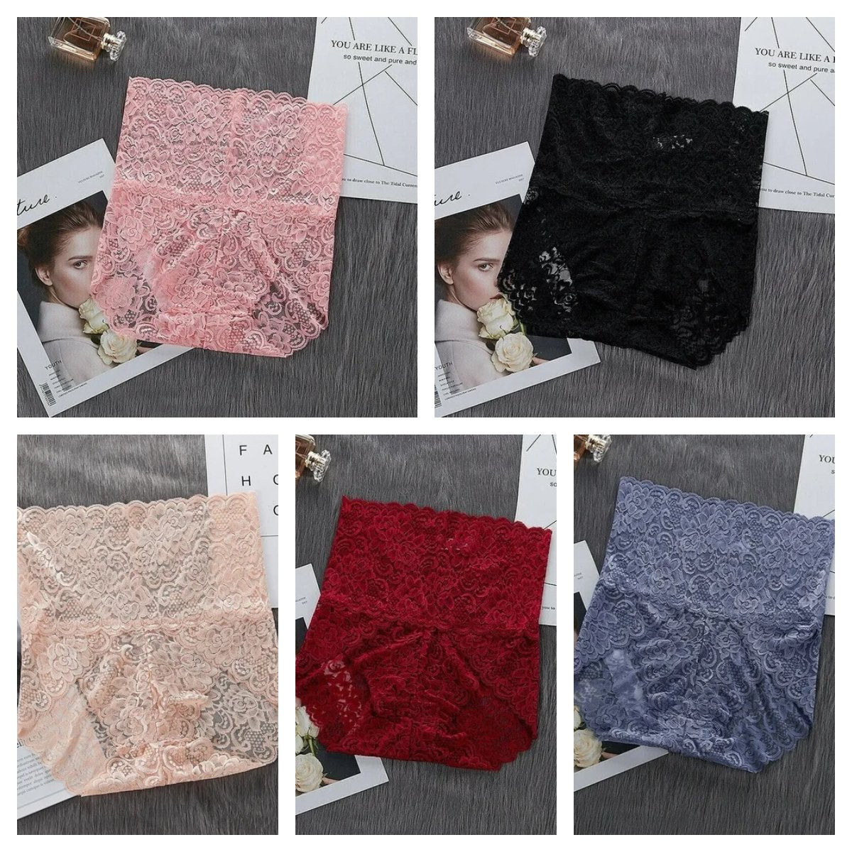 🔥 HOT SALE 49%OFF 🔥5 PCS SET - High Waist Pretty Lace Panties