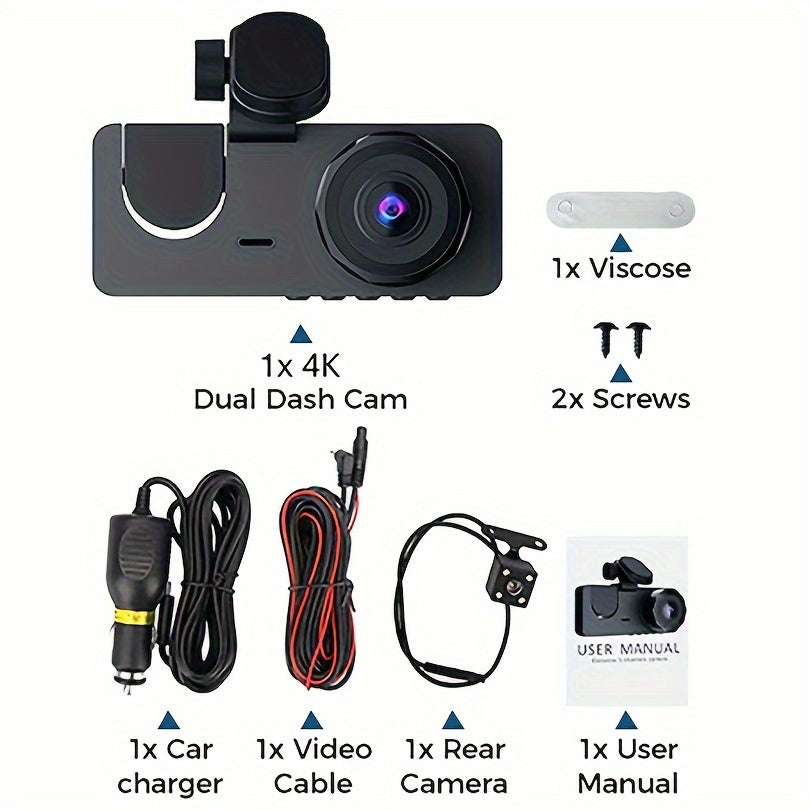 4K Ultra HD Car Recorder with 32GB Card Night Vision 24 Hour Parking