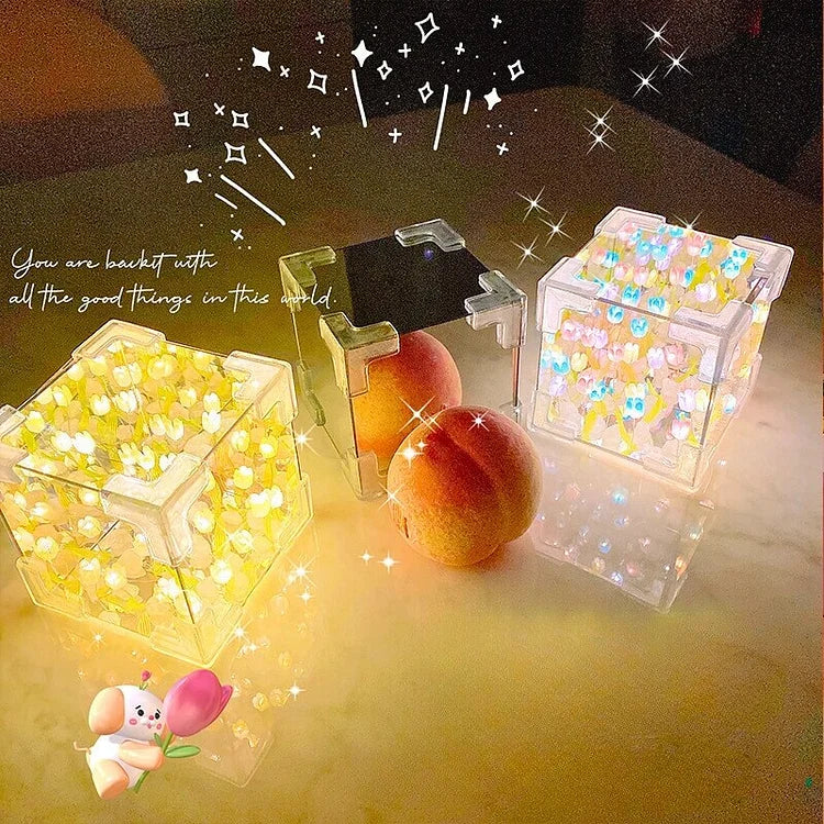 Tulip Cube Mirror Night Light