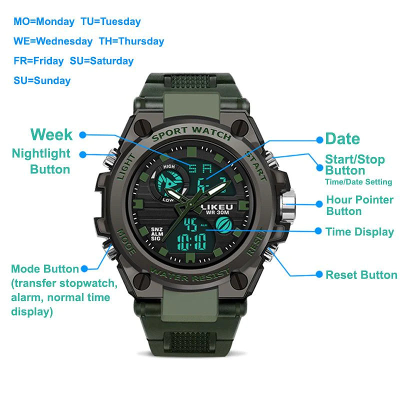 50m Waterproof High-end Men’s Sports Watch