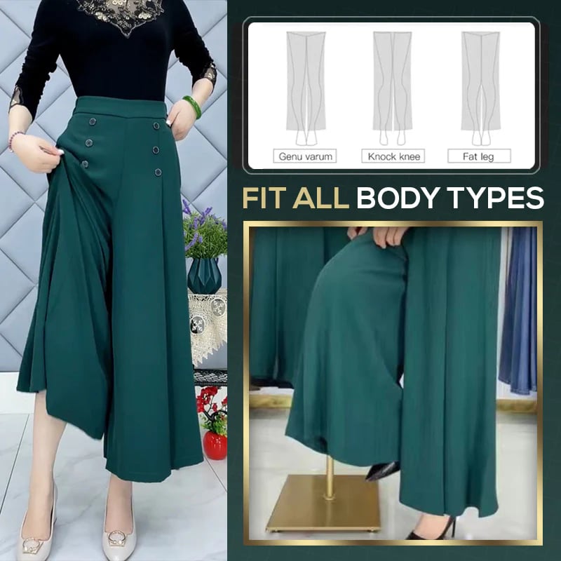 🔥[Comfortable and slim-fit] Fashionable pleated wide-leg pants-exquisite streamline-casual and moderate