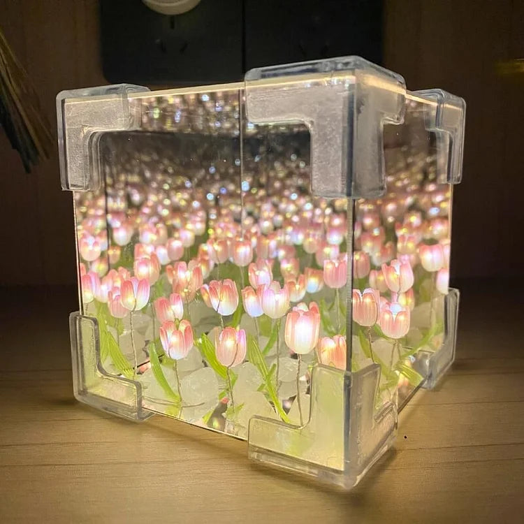 Tulip Cube Mirror Night Light