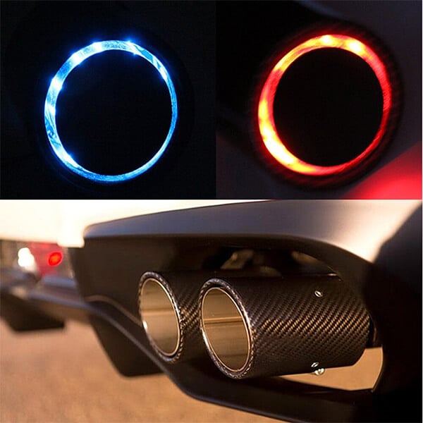 🚗LED Flaming Luminous Universal Car Modified Carbon Fiber Tail pipes💥Repair fluid delivery