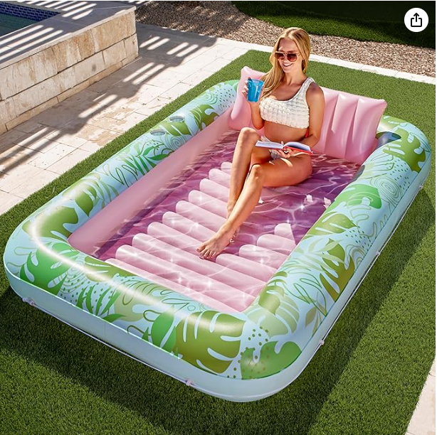 Inflatable Tanning Pool Lounger Float for Adults