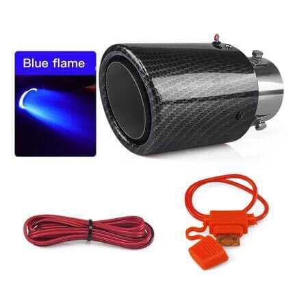 🚗LED Flaming Luminous Universal Car Modified Carbon Fiber Tail pipes💥Repair fluid delivery