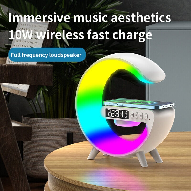 🎁Last Day 49% OFF - Multifunctional Bluetooth Speaker-Colorful Atmosphere Light Wireless Charging and Clock All-in-one Machine