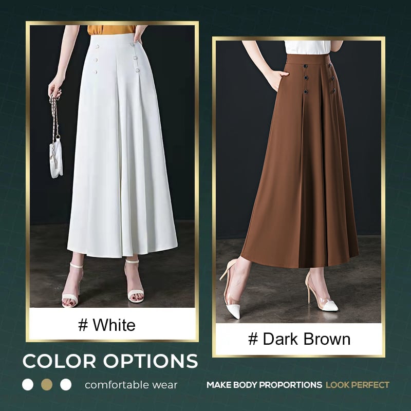 🔥[Comfortable and slim-fit] Fashionable pleated wide-leg pants-exquisite streamline-casual and moderate