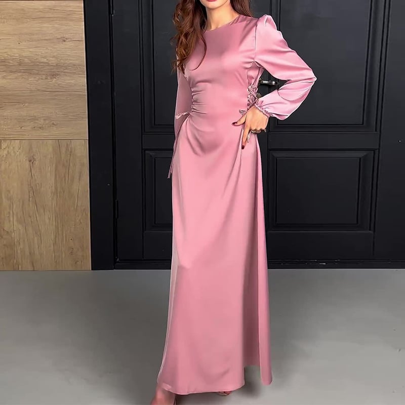 French Elegant Soft Elastic Cuff Long Dress