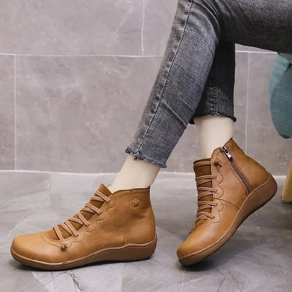 Comfortable leather arch support boots