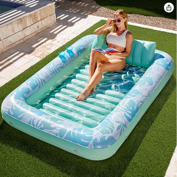 Inflatable Tanning Pool Lounger Float for Adults