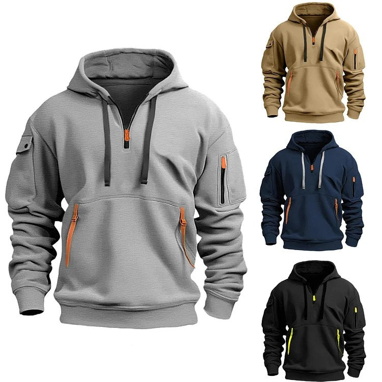 Hoodies for Men with Half-Zip and Pockets