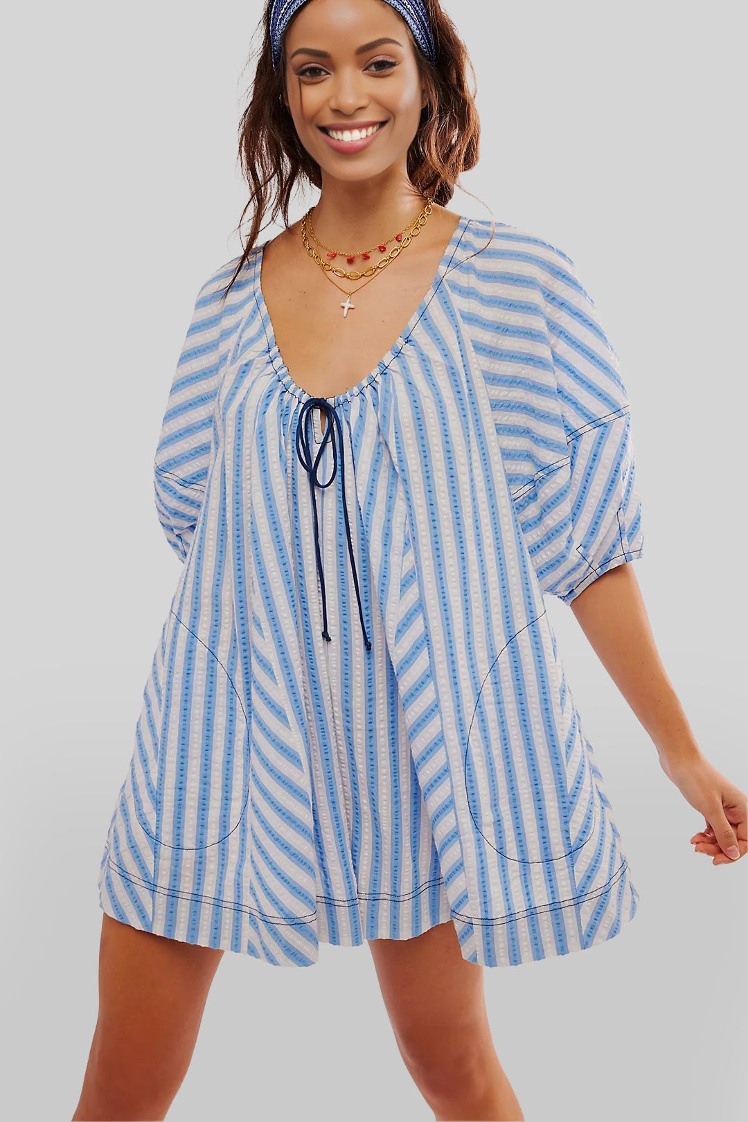 Puff Sleeve Romper (Buy 2 Free Shipping)