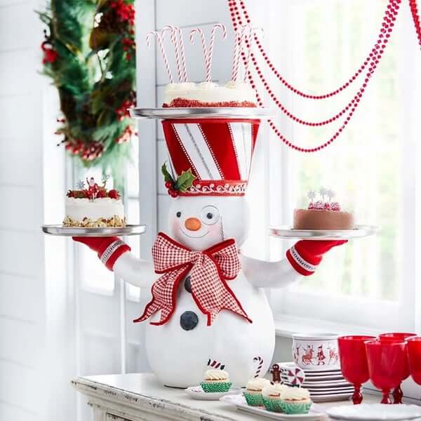 🎄🎅Christmas Snowman Treats Holder-with plate⛄