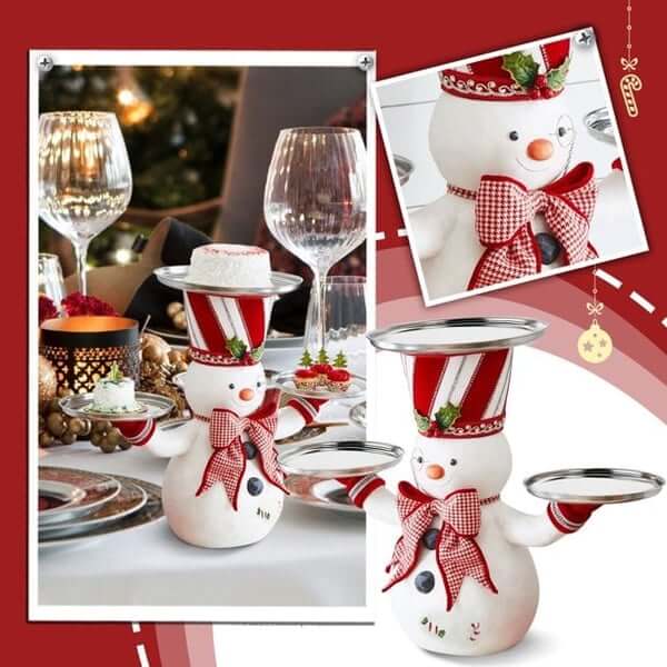 🎄🎅Christmas Snowman Treats Holder-with plate⛄