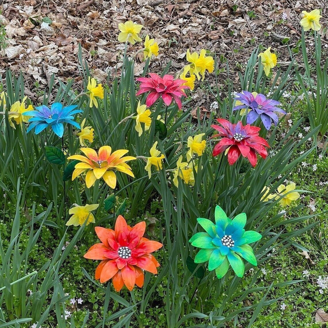 Unleash the Beauty of Your Garden! Grab our Metal Flowers Garden Stakes at a Sizzling 49% OFF!