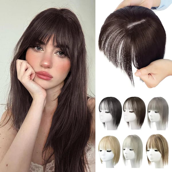 Natural Hair Toppers With Bangs For Women Adding Hair Volume Topper