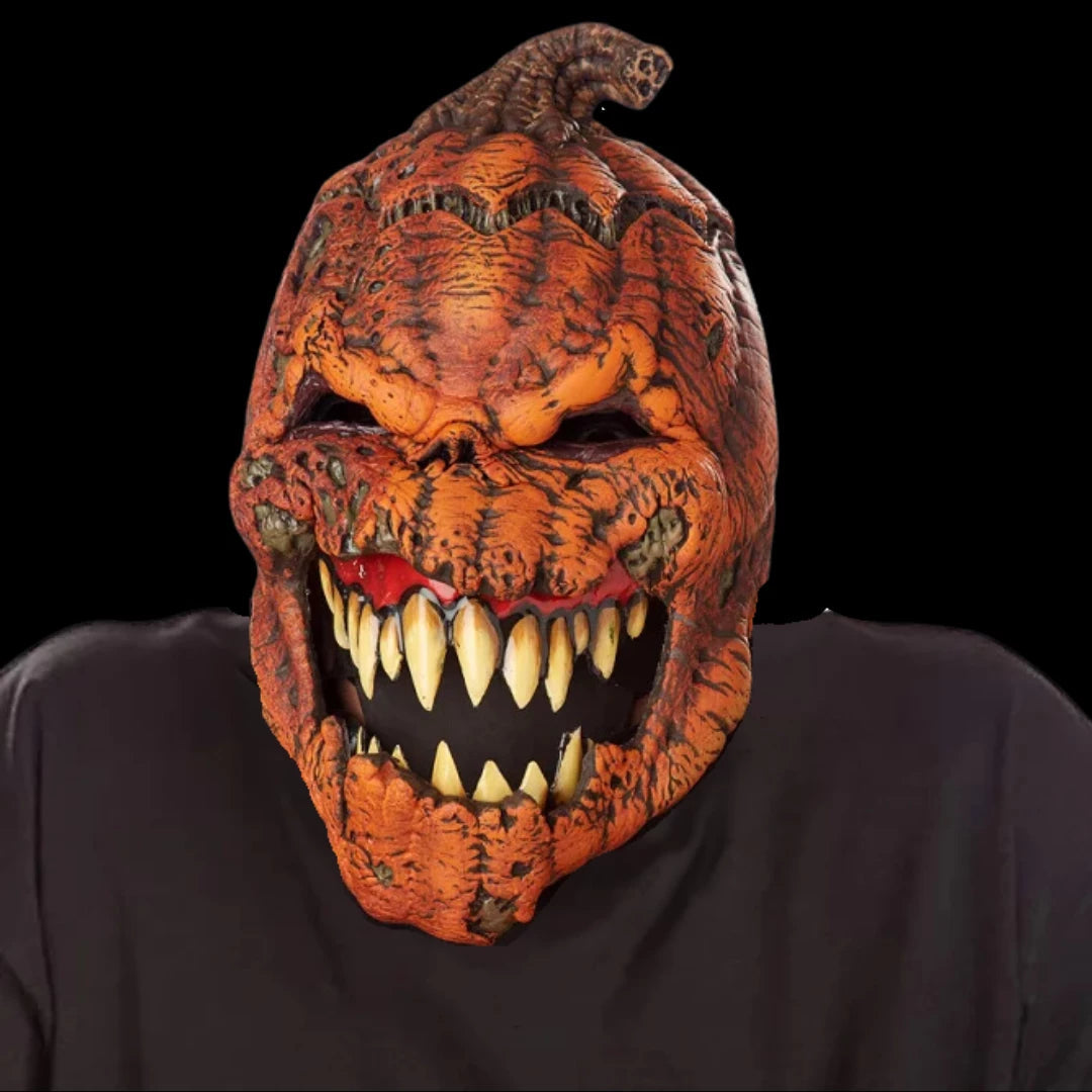 Pumpkin Mask With a Movable Jaw