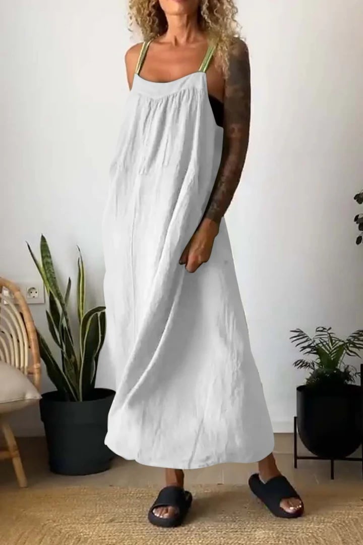 Women's Simple Cotton Linen Sling Dress🎉Buy 2 Save 15%