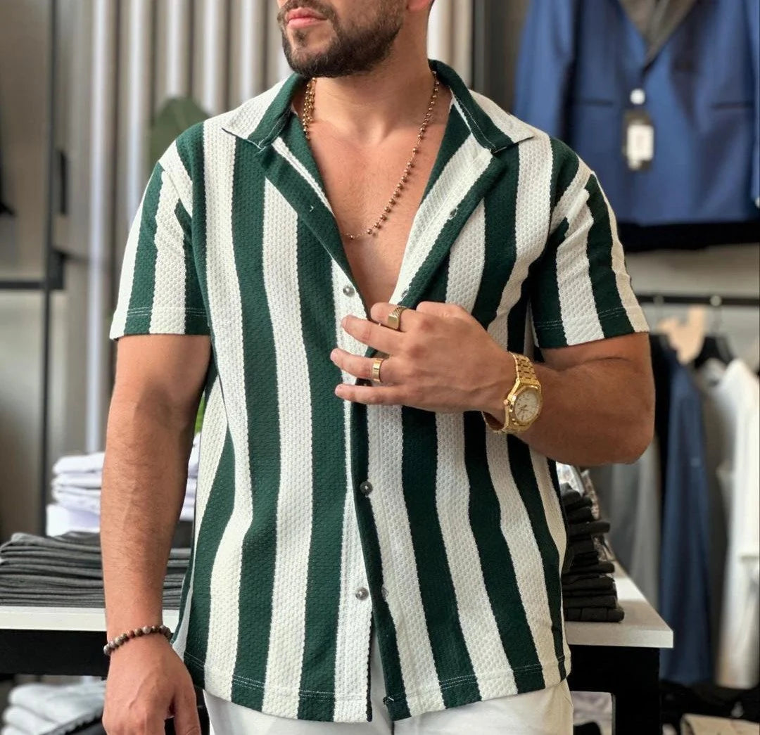 Casual Stripe Short Sleeve Shirt(BUY 2 FREE SHIPPING)