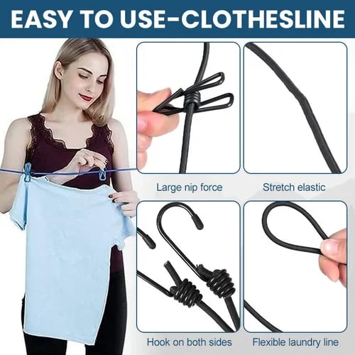 🔥 Portable Clothesline for Camping/Backyard/RV