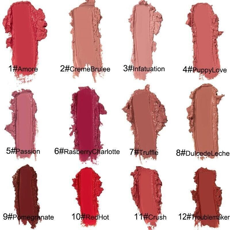 💄USD9.99 💄- 1️⃣2️⃣ Color Cream Texture Lipstick Waterproof