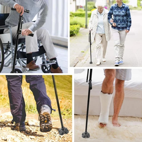 🔥💥Aluminum alloy with LED light non-slip foldable walking stick💥👵