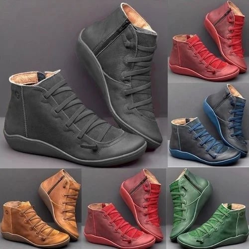 Comfortable leather arch support boots