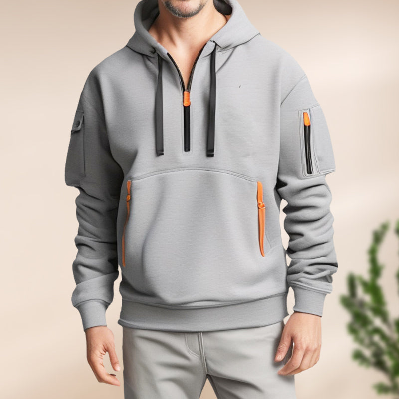 Hoodies for Men with Half-Zip and Pockets