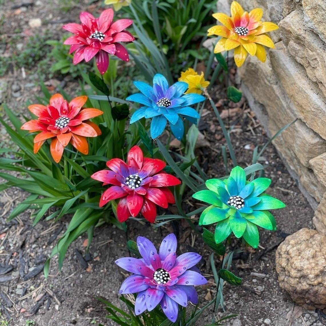 Unleash the Beauty of Your Garden! Grab our Metal Flowers Garden Stakes at a Sizzling 49% OFF!