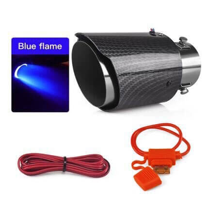 🚗LED Flaming Luminous Universal Car Modified Carbon Fiber Tail pipes💥Repair fluid delivery