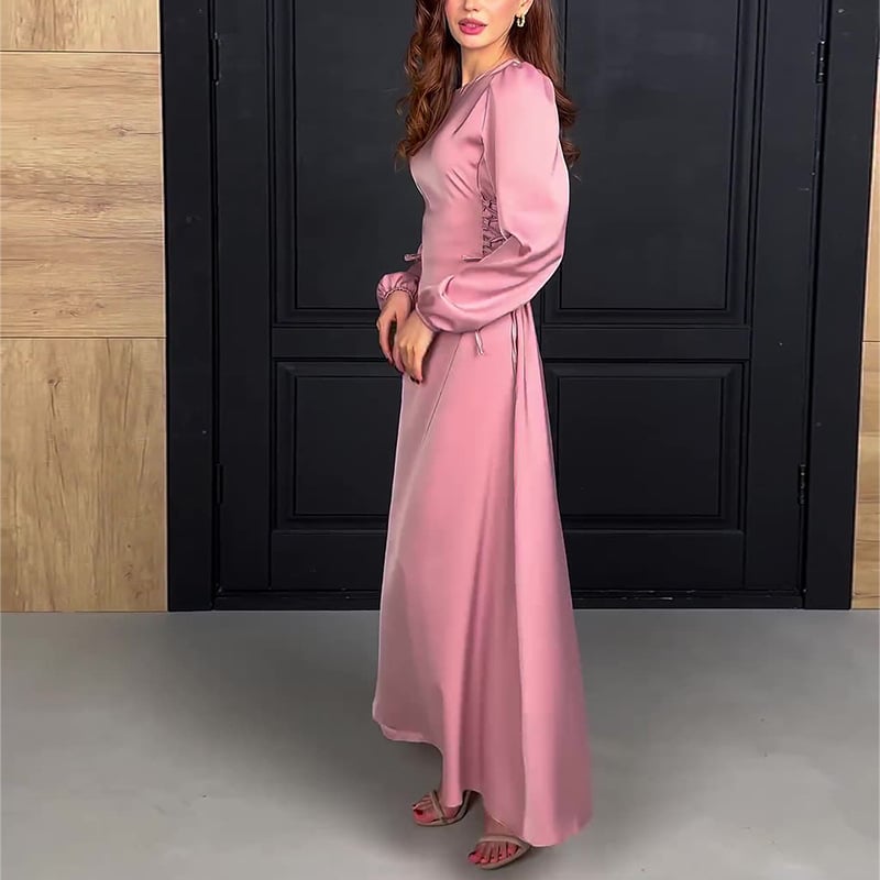 French Elegant Soft Elastic Cuff Long Dress